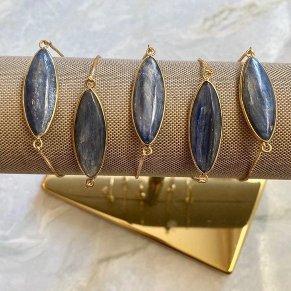 New:  Kyanite 14K GP Bolo Bracelet Estrella & Luna - Picture 2 of 5